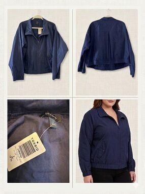 NWT Torrid Stretch Poplin Bomber Jacket — Peacoat Navy — Size 2 (2X / 18-20)
